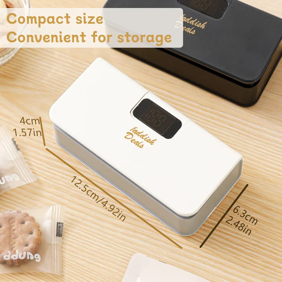 Portable Food Sealing Machine for Snacks, Coffee, and Pet Food Packaging - Rechargeable Compact Device with Bag Cutter and Magnet to Stick on Any Steel Surface