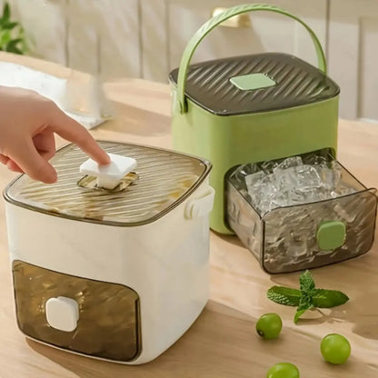 48-Compartment Ice Tray with Easy-Press Lid - Double-Layer Portable Design, Includes Silicone Tray, Durable Plastic Construction,Beverage Cooling, Suitable for Homemade Frozen Foods and Drinks, Ideal for Summer Drinks.