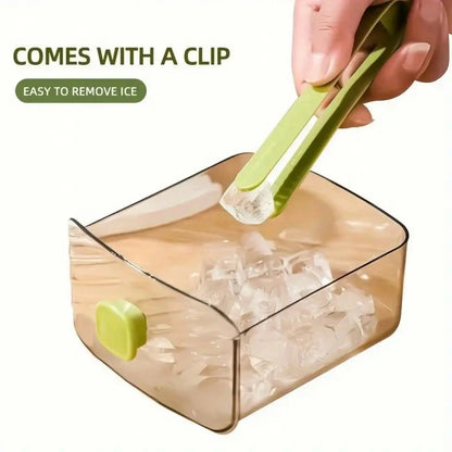 48-Compartment Ice Tray with Easy-Press Lid - Double-Layer Portable Design, Includes Silicone Tray, Durable Plastic Construction,Beverage Cooling, Suitable for Homemade Frozen Foods and Drinks, Ideal for Summer Drinks.
