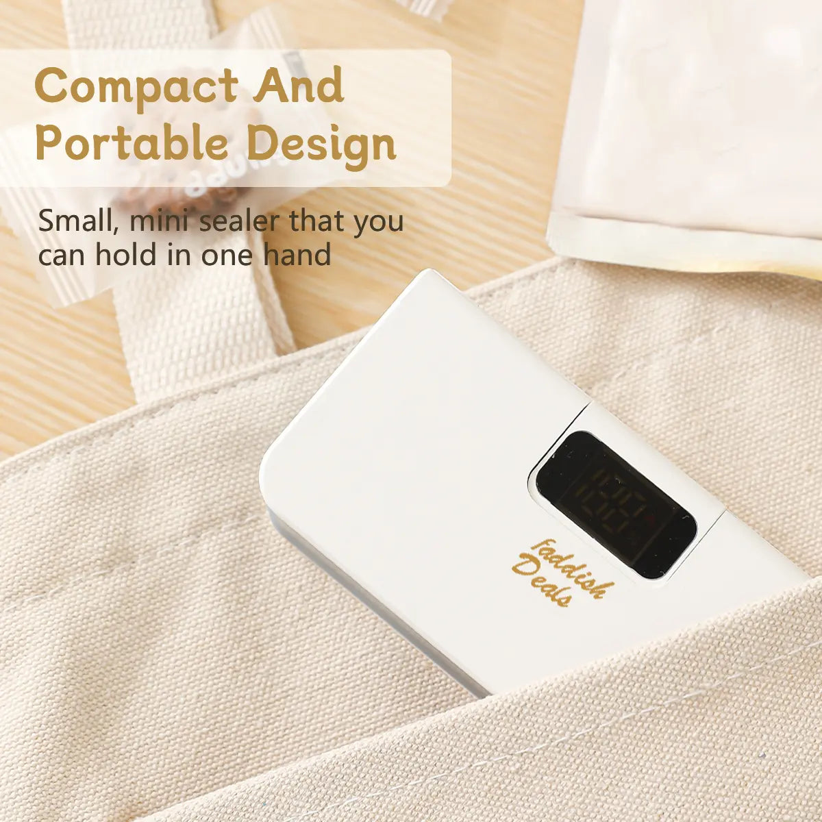 Portable Food Sealing Machine for Snacks, Coffee, and Pet Food Packaging - Rechargeable Compact Device with Bag Cutter and Magnet to Stick on Any Steel Surface