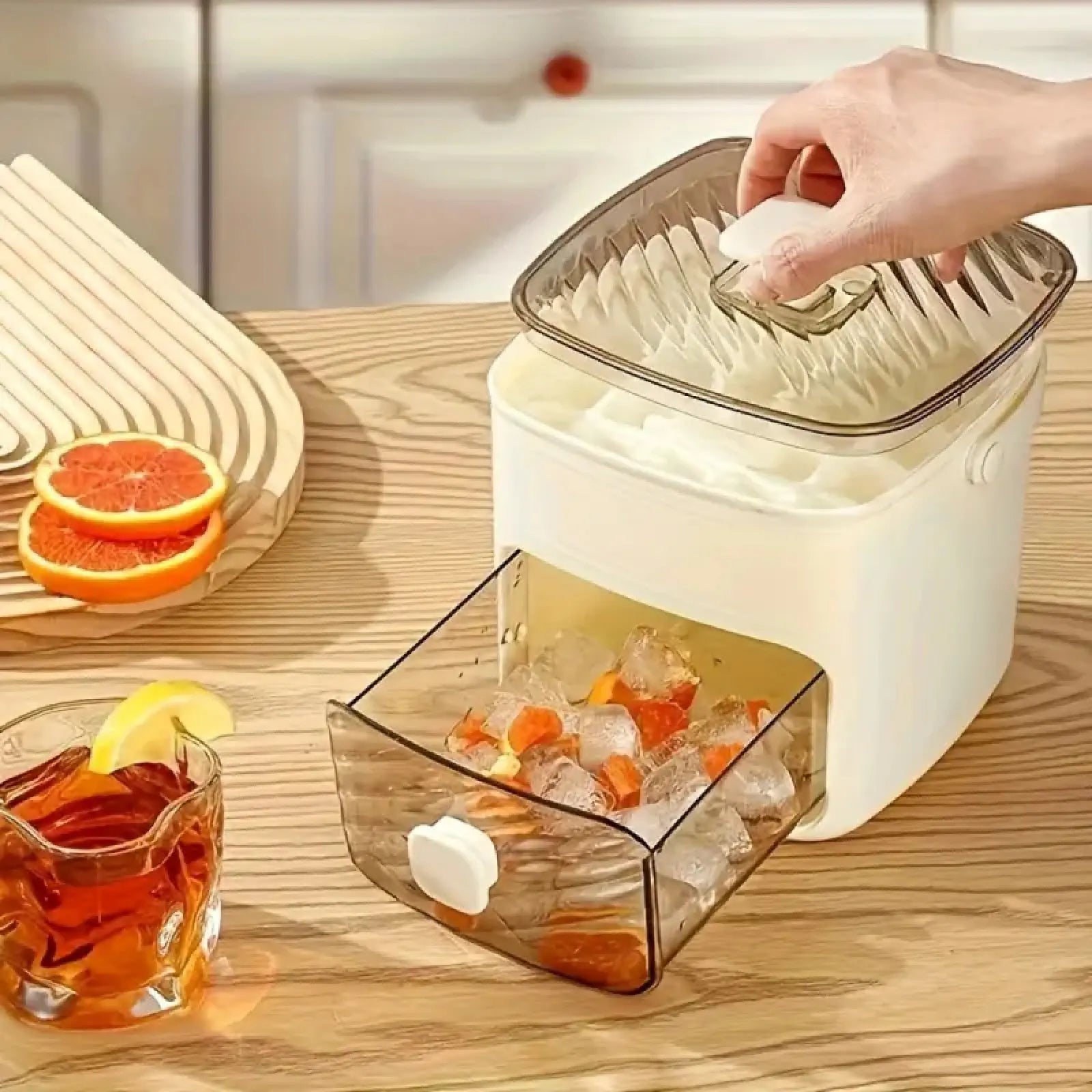 48-Compartment Ice Tray with Easy-Press Lid - Double-Layer Portable Design, Includes Silicone Tray, Durable Plastic Construction,Beverage Cooling, Suitable for Homemade Frozen Foods and Drinks, Ideal for Summer Drinks.